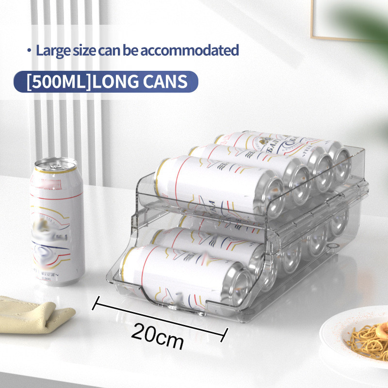 2 Tingkat Kotak Penyimpanan Minuman Bir Botol Air Minum Toples Kulkas Tempat Buah Rak Dapur Dispense