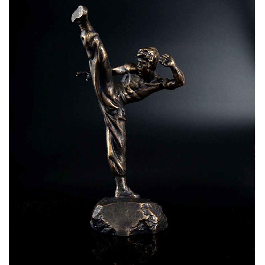 Patung Bruce Lee Patung Kung Fu Tiongkok Patung Resin Koleksi Peringatan Dekorasi Rumah Dekorasi Des