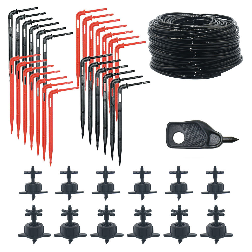 2L 4L 8L Aliran Mikro Dripper Rumah Kaca Pot Panah Melengkung Irigasi Tetes Set 1/2/4-Way Irigasi Te