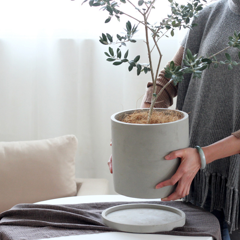 Cetakan untuk Taman Beton Pot Bunga Cetakan Silikon Taman Semen Rumah Pot Besar Desain Silinder Ceta