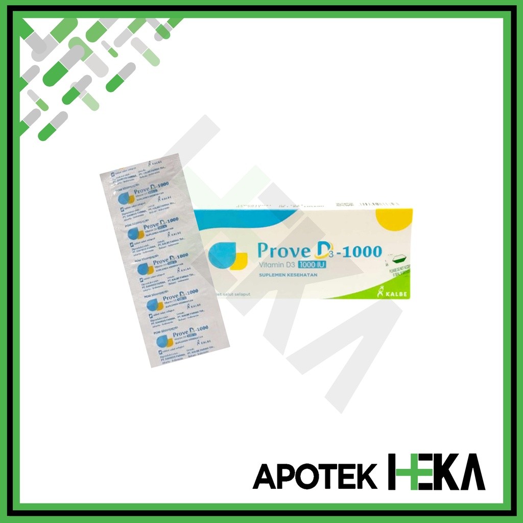 Prove D3 1000 IU Kalbe - Vitamin D3 Box 30 Tablet
