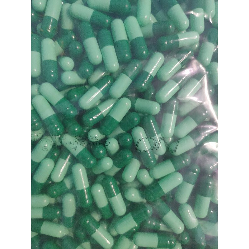 Cangkang Kapsul Kosong No.0 Hijau Tua Hijau Muda