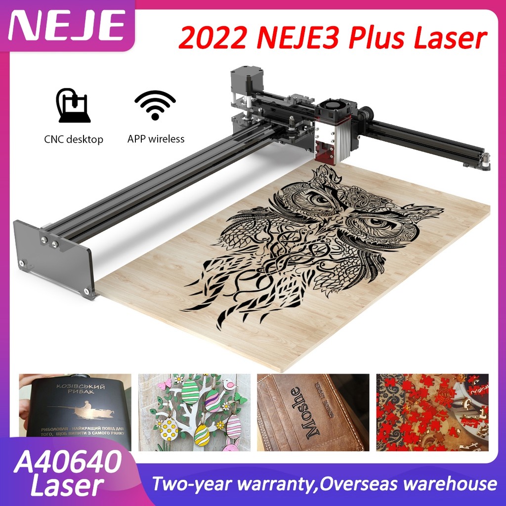 NEJE 3 PLUS Pengukir Laser Pemotong CNC Router Kayu Mesin Ukiran Laser Penanda Pemotongan DIY Router