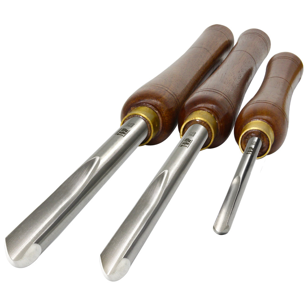 TASP HSS Kayu Turning Pahat Spindle Bowl Gouge Woodturning Alat Bubut Aksesoris dengan Walnut Menang