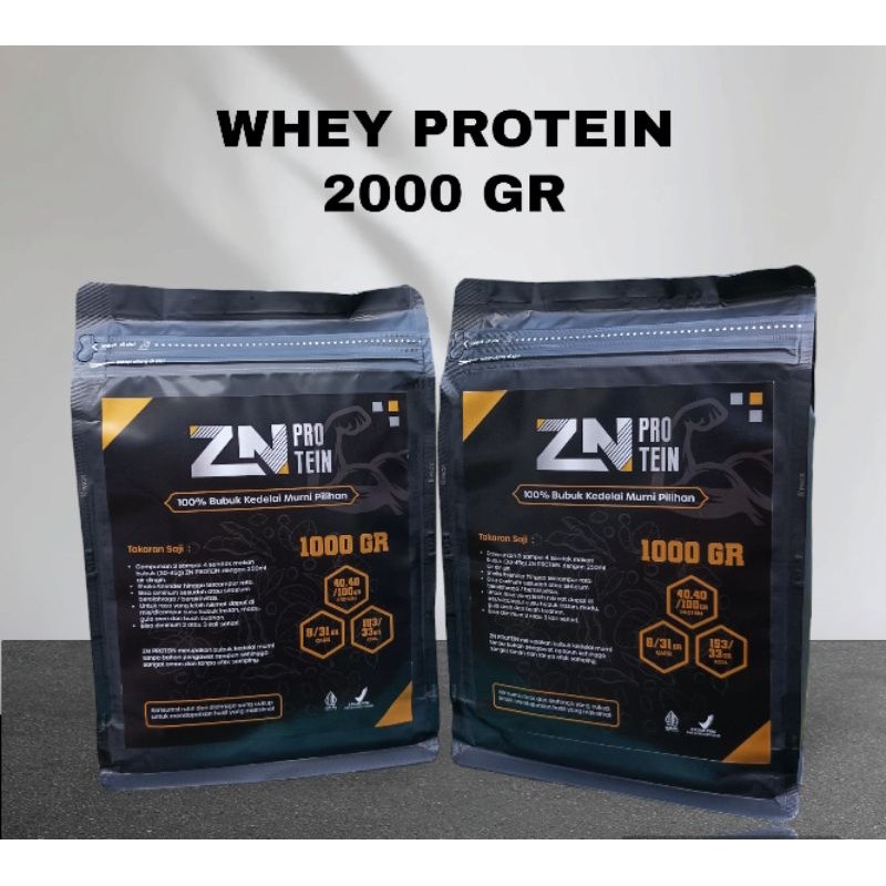 WHEY ZN PROTEIN SUSU KEDELAI BUBUK MURNI 2000 GR