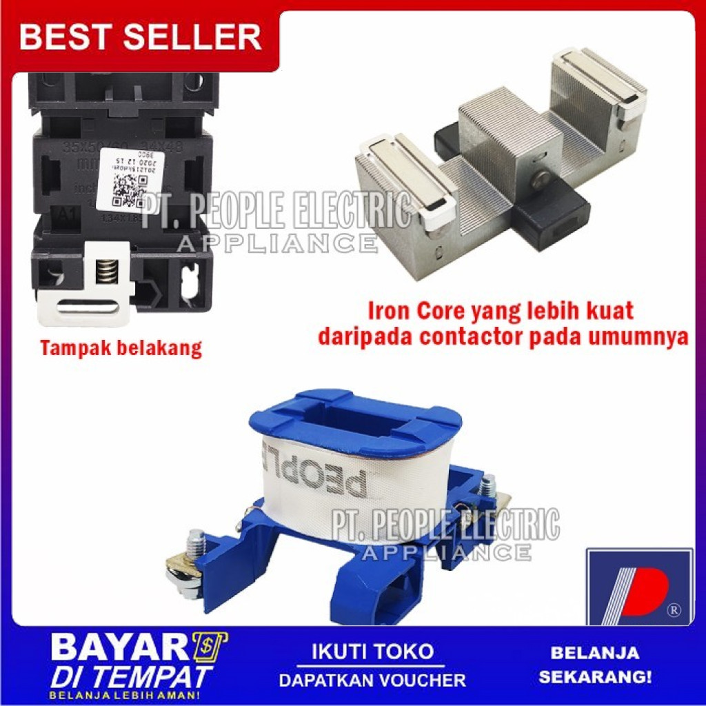 FREE ONGKIR CONTACTOR KONTAKTOR CJX2-1801-NC PEOPLE AC 24V 36V 48V 110V 220V 380V BISA COD