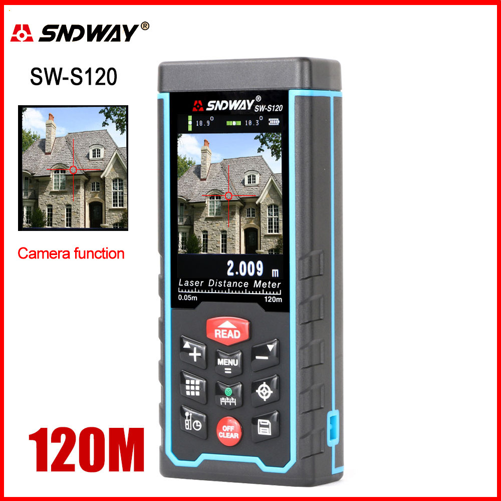 SNDWAY Pengukur Jarak Laser Fungsi Kamera Pengukur Jarak Laser Alat Sudut Pengukur Jarak Laser S120 