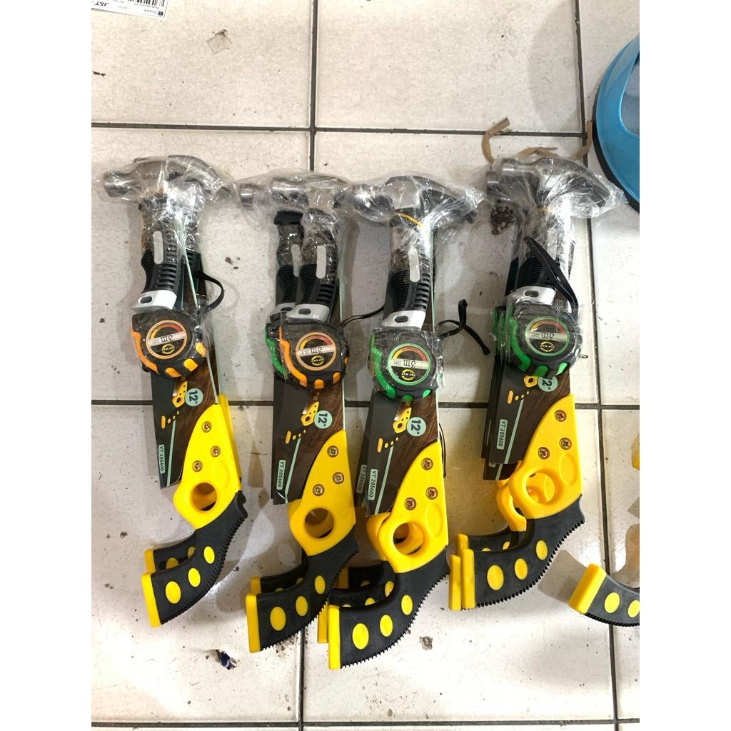 TUKANG -GERGAJI KAYU BAJA ASLI SIAP PAKAI -PALU KAMBING -METERAN VIPER