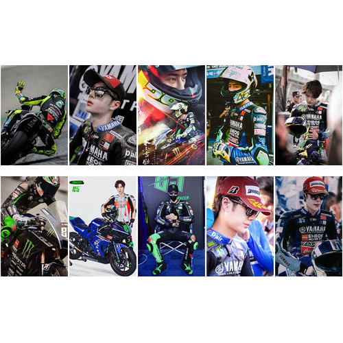 Wang Yibo Motorcycle Racing Photo Mini Card Sticker Photo Poster Card Paste Wall Stickers