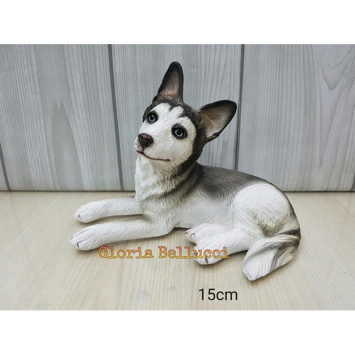 Patung Pajangan Miniatur Anjing Siberian Husky