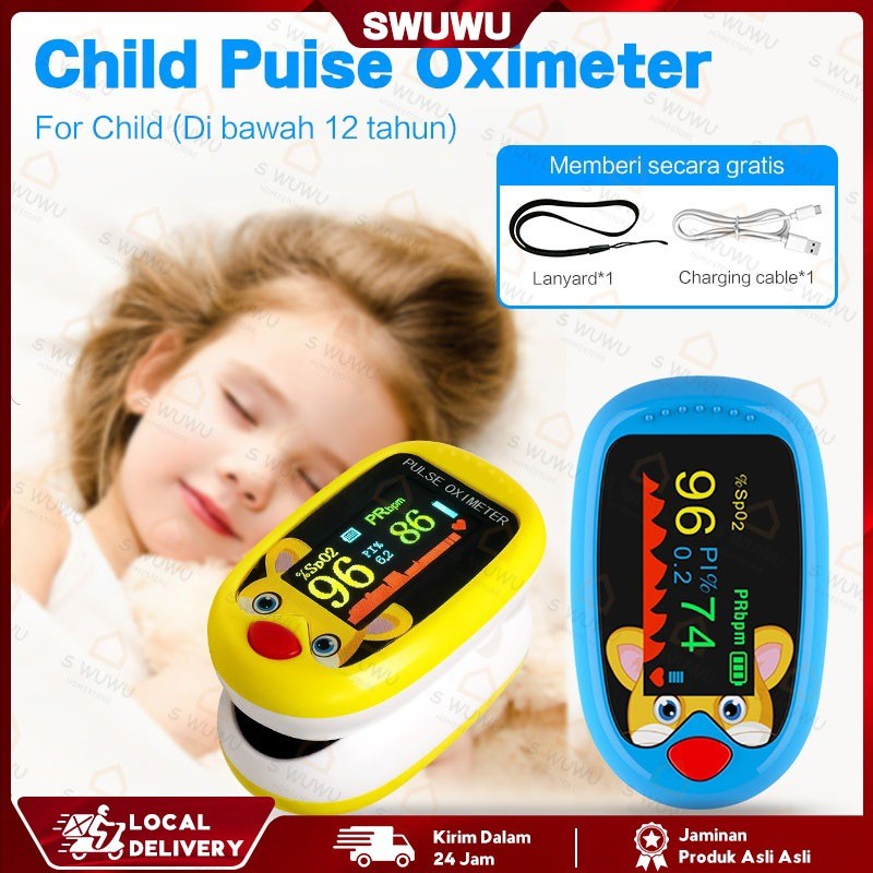 Oximeter Bayi Kids/Balita & Anak-anak Fingertip Pulse Oximeter