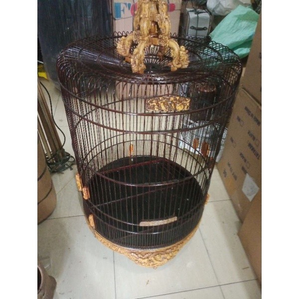 Fur Babies Sangkar Murai Ukir Fiber Coklat No.3 Dm 55