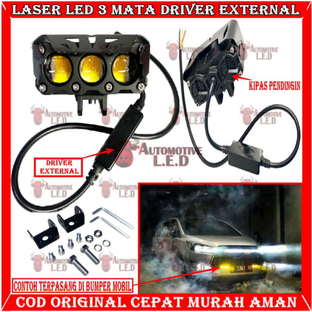 X-7SEVEN Lampu Led Laser 3 Led Superght 45 Watt Led Mobil Motor