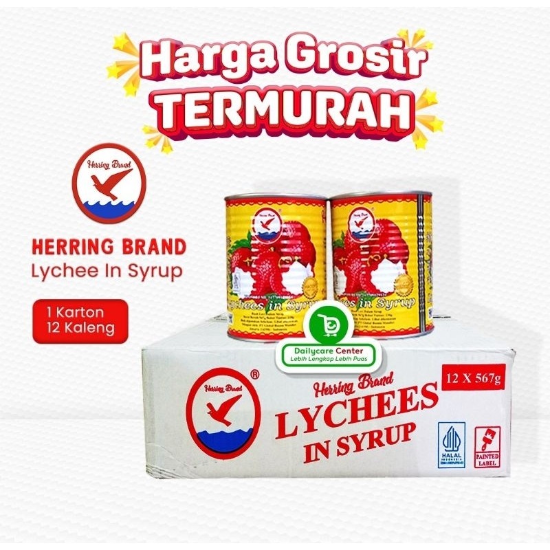 

Herring leci lychee 1 dus isi 12 kaleng