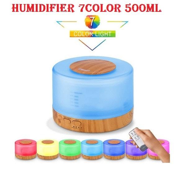 Aromatherapy Air Humidifier Diffuser Motif Kayu 500ml 7 Color + Remote