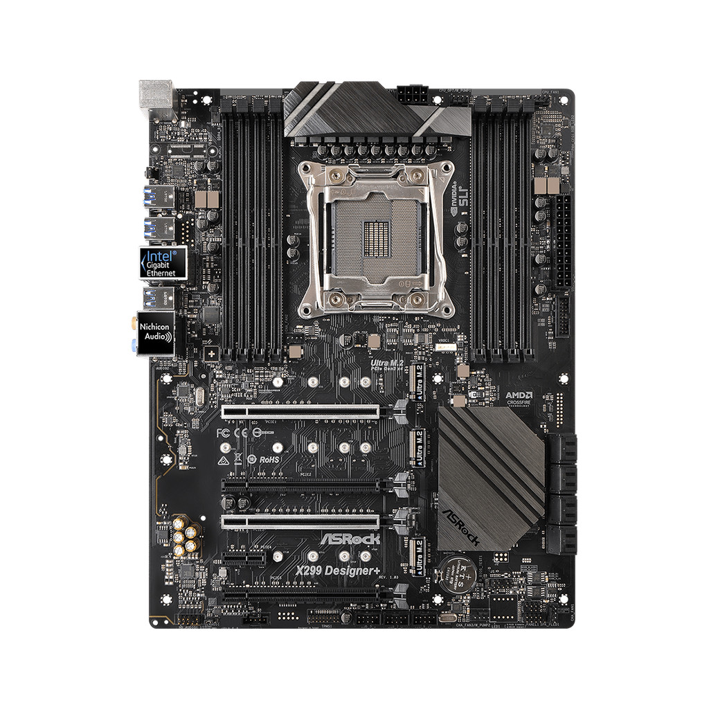 Asrock X299 Motherboard X299 DESIGNER+ Motherboard LGA 2066 DDR4 ATX M.2 support 10920X 7940X 7800X 