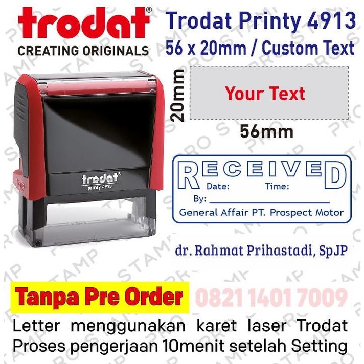 

Tkj - Stempel Otomatis Printy / Custom Design Trodat 4913
