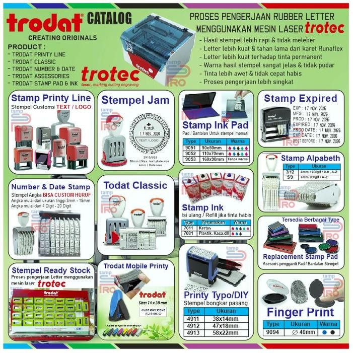 

Tkj - Stempel Angka Trodat 3Mm 8Digit Custom Text / Logo