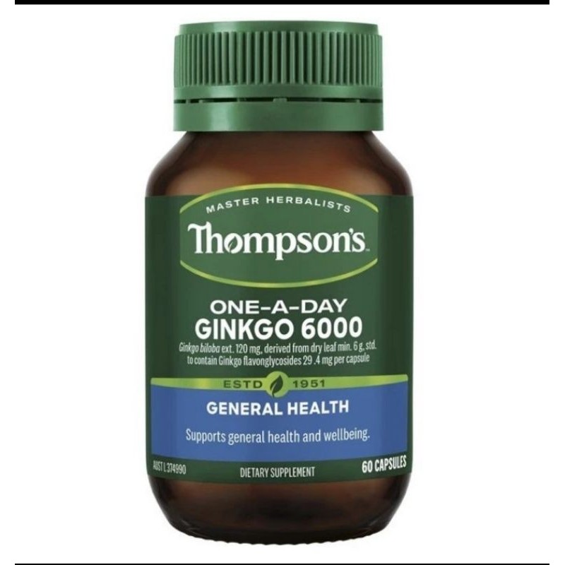 Thompsons One-A-Day Ginkgo 6000 60 capsules