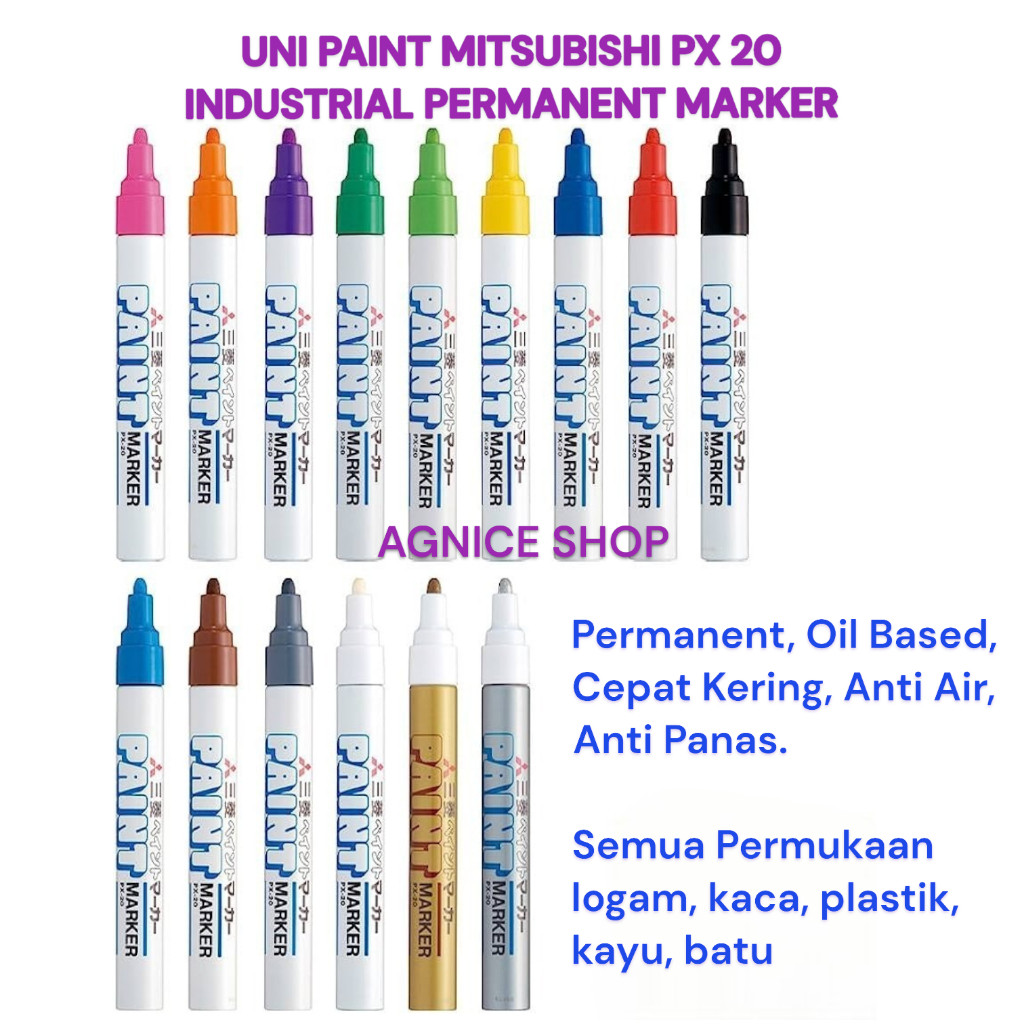

UNI PAINT Marker Mitsubishi PX-20 Spidol Permanent Oil Based