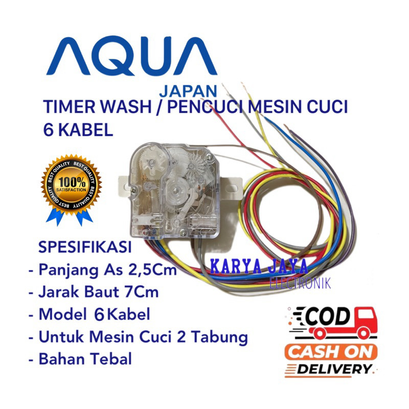 RB2233 Timer Wash 6 Kabel Mesin Cuci AQUA 2 Tabung - Timer Mesin Cuci AQua 6 Kabel