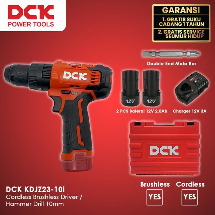 Mesin Bor Baterai Impact Cordless Hammer Drill Bor Beton Tembok - Dck Kdjz23 Cordless Brushless