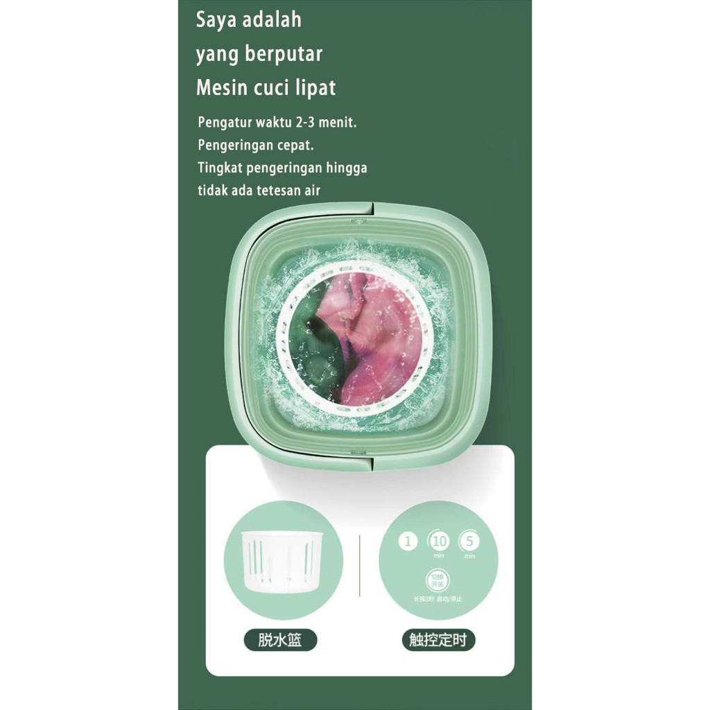 Mesin Cuci Mini Dengan Pengering Kecil Lipat Mesin Cuci portable Ringan Mesin Cuci Binatu Perjalanan