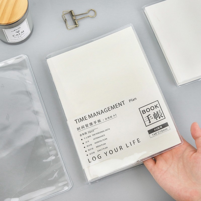 

Pvc Transparent Protective Sleeve A6/A5 Book Cover Binder Notebook Cover Waterproof Fit For Most