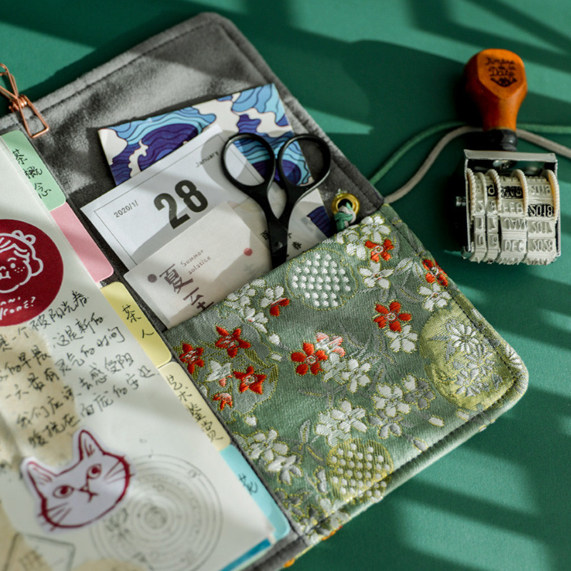 

Beautiful Cloth Cover Notebook Girls Retro Chinese Style Girls Loose-Leaf Diary Portable Scrapbook