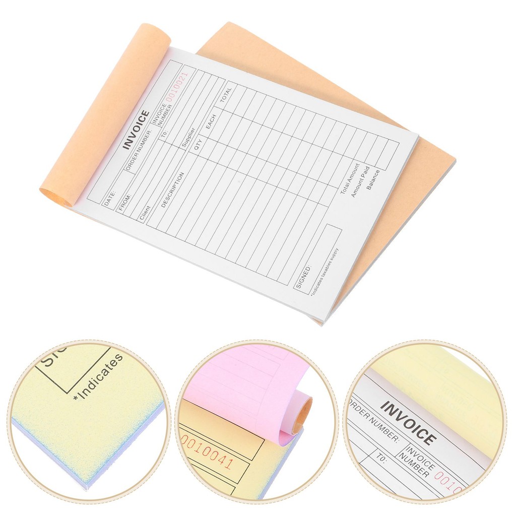 

2Pcs Invoice Pad Sanlian Delivery Order Cash Receipt Book Workbooks Durable Material Versatile Use
