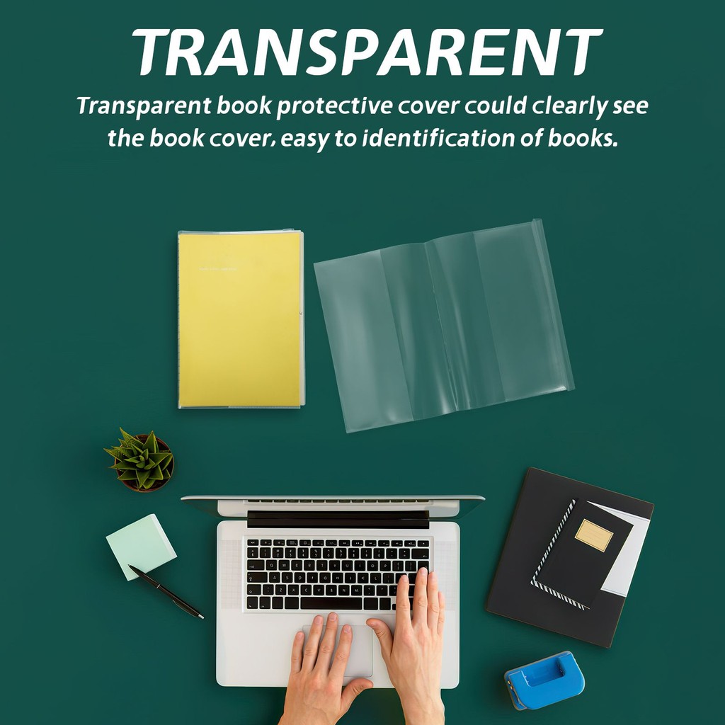 

Clear Book Cover Protective Sleeve Transparent Plastic Adjustable Width Covers For Textbooks