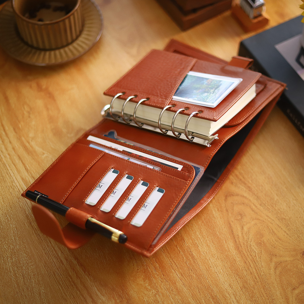 

Moterm Full Grain Vegetable Tanned Leather Luxe 2.0 A6 Rings Planner With 30 Mm Rings Binder