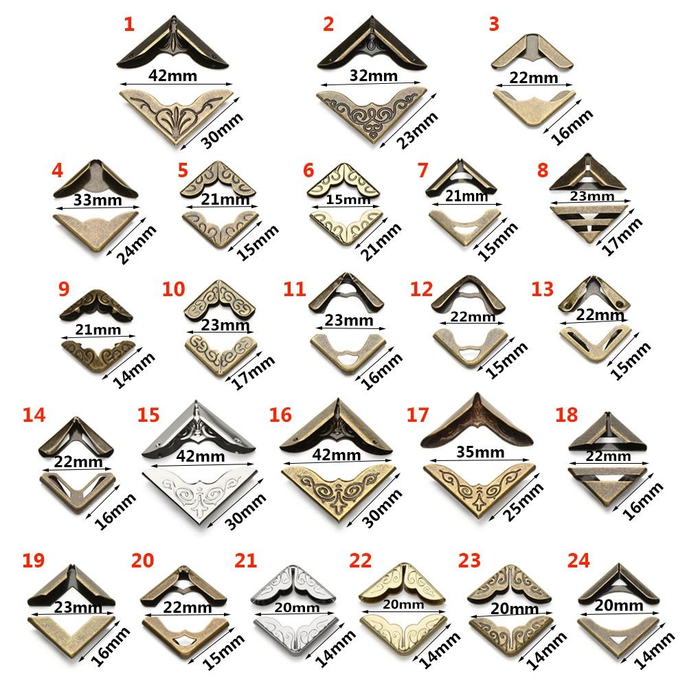 

4Pcs Retro Decoration Cover Book Book Corner Protector Metal Corners Photo Albums Scrapbook