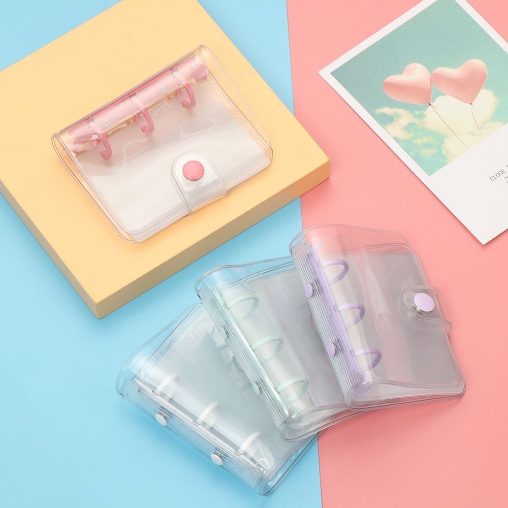 

Creative 3 Hole Mini Pvc Loose-Leaf Notebook Cover Journal Traveler Portable Notebook Clip Refill