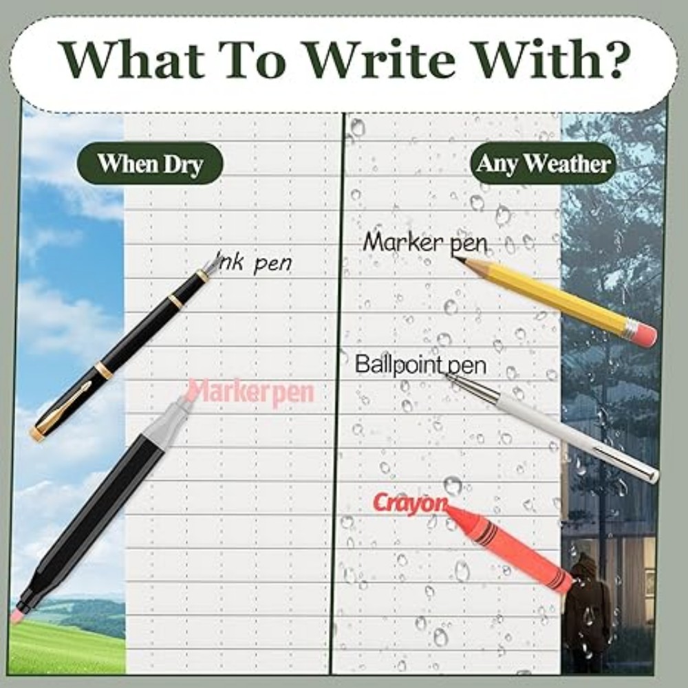 

Tactical Waterproof Notebook Mini Pocket Notebook All Weather Notepad Writing Paper In Rain Outdoors