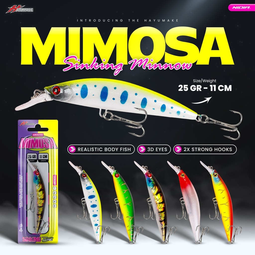 Lure Minnow Casting Trolling - Hayumake MIMOSA Sinking Lure 28 Gram