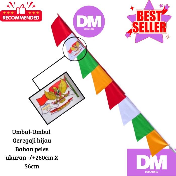 

Flagers - Bendera Umbul Umbul Warna Warni 8 Mata/Daun 20 Pcs