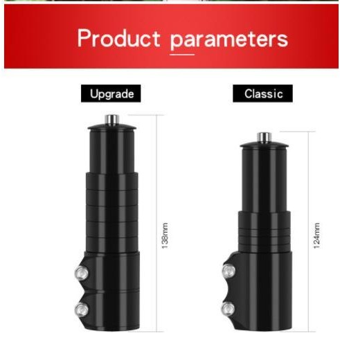 Polygon United - Stem Riser Adaptor130Mm Extender Stem Stang Sepeda Mtb 13Cm Kunci L