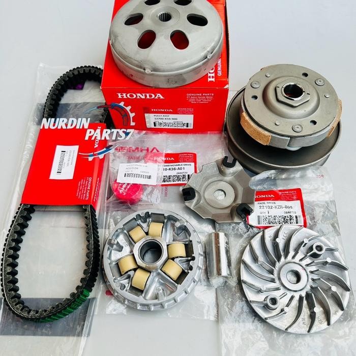 Paket Cvt Komplit Pully Assy + Rumah Roller + V Belt + Kipas Vario 125 Led Vario 150 Led 2017- 2023