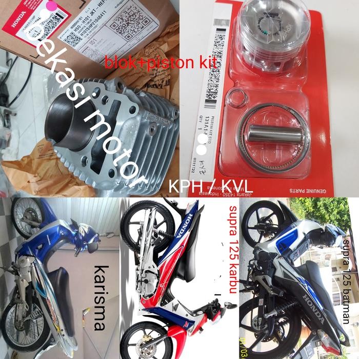 Piston Kit Cylinder Blok Honda Karisma Supra 125 Karbu Ori Kph Kvl