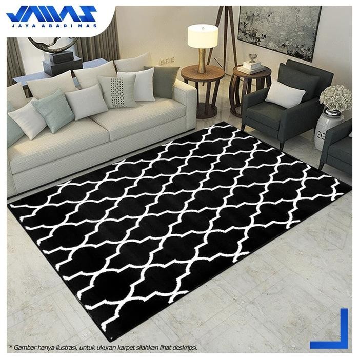Karpet PP Rugs MONOKROM Hitam Putih 160x210cm