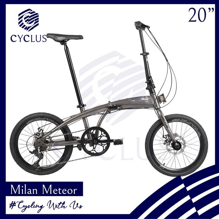 Grab - Sepeda Lipat Element Police Milan 8 Speed 20 Inch