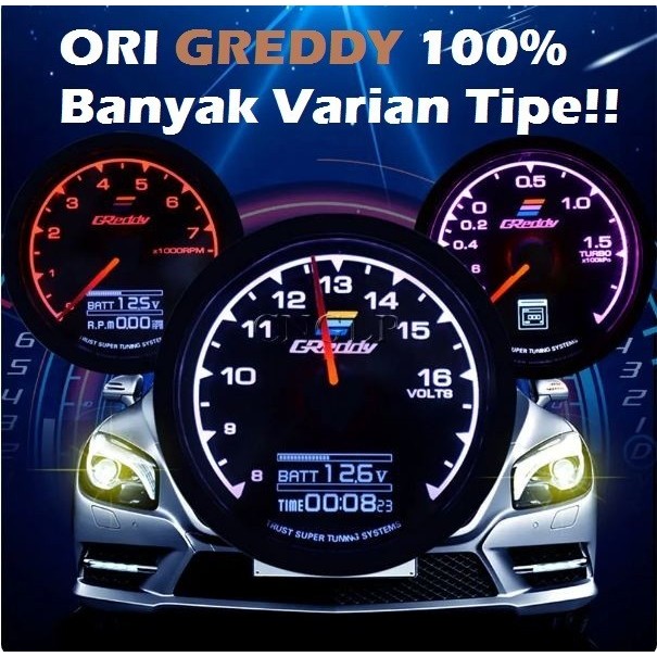 Tachometer Greddy Ori Indikator Mobil Lcd Gauge Greedy Takometer
