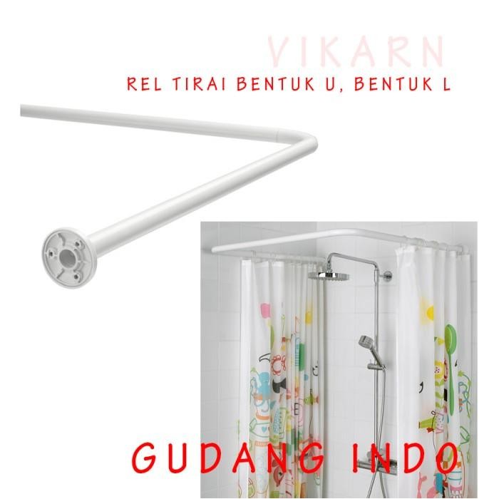 Batang tirai shower BENTUK L U / rel shower REL TIRAI KAMAR MANDI
