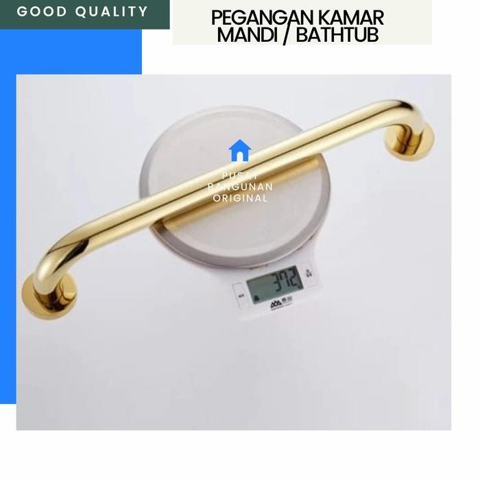 PEGANGAN KAMAR MANDI BATHTUB DINDING BAR STAINLESS GOLD EMAS