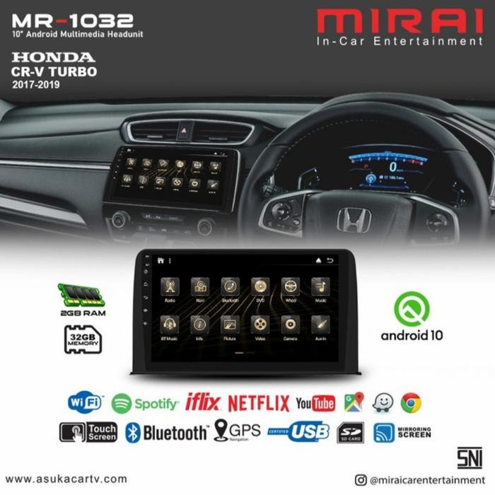 Terlaris Headunit Android 10 Inch Crv Turbo 2017-2019 Mirai 1032 By Asuka Ongkir Termurah