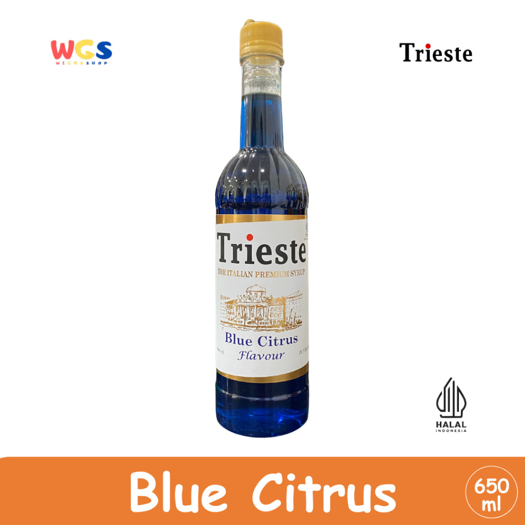 

READYY! Trieste Syrup Blue Citrus (Blue Lagoon/Blue Curaao) Premium Flavor 650ml - Halal MUI