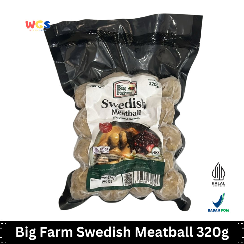 

READYY! Big Farm Swedish Meatball 320g Bakso Khas Swedia, Lezat dan Mudah Disajikan