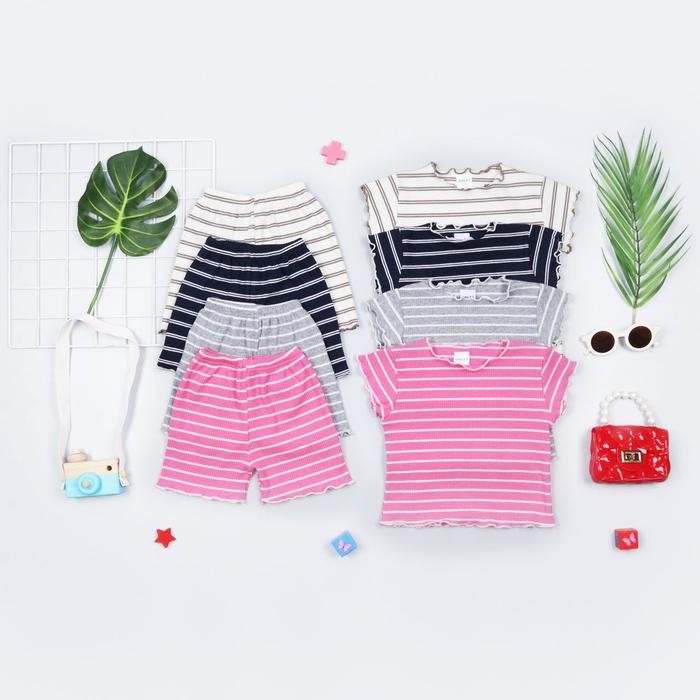 setelan anak perempuan / baju anak perempuan / setelan anak salur / setelan anak knit Fashion Rajut