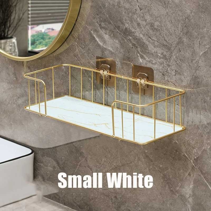 

Rak Kamar Mandi Besi Tempa Rak Kamar Mandi Gantung Bathroom Organizer Wrought Iron Rack Hanging Bathroom Shelf Warna Putih Emas